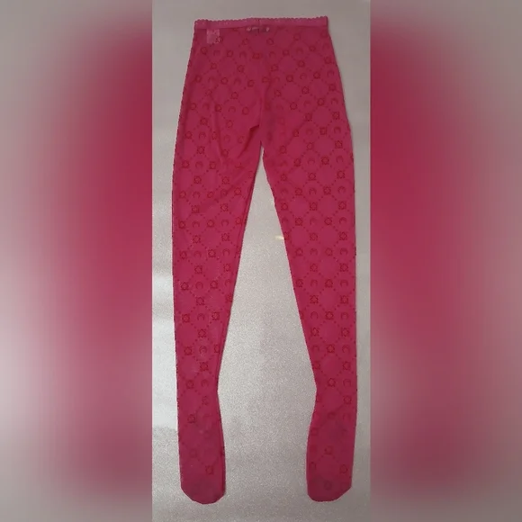 Marine Serre Pink Patterned Leggings/Tights Size Small - Picture 5 of 11